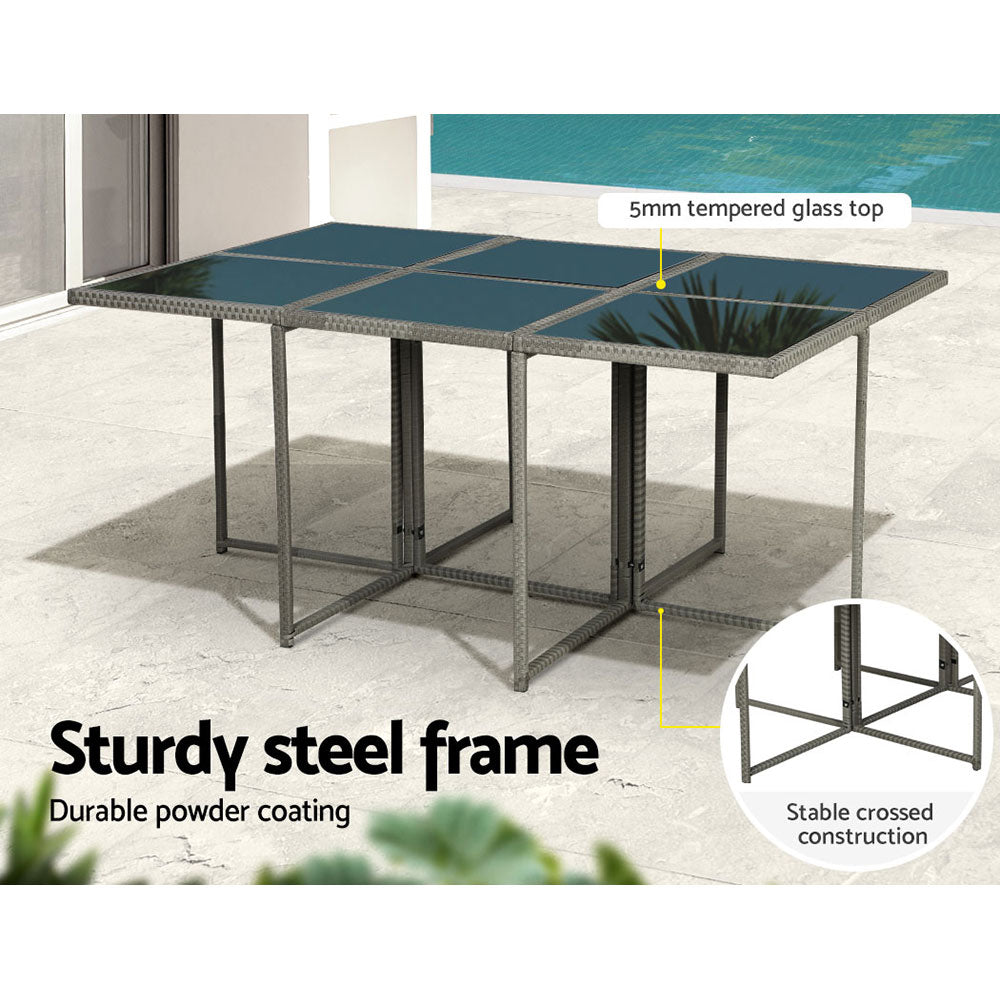 Sorrento Premium 11 Piece Outdoor Dining Set - Grey